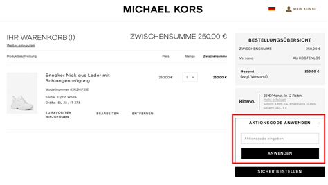 michael kors de gutschein